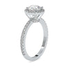 Jewelove™ Rings Women's Band only / VS J 0.50cts. Solitaire Halo Diamond Shank Platinum Engagement Ring JL PT 0108