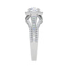 Jewelove™ Rings J VS / Women's Band only 0.50cts Solitaire Halo Diamond Split Shank Baguette Platinum Ring JL PT WB5929E