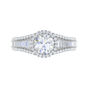 Jewelove™ Rings J VS / Women's Band only 0.50cts Solitaire Halo Diamond Split Shank Baguette Platinum Ring JL PT WB5929E