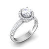 Jewelove™ Rings Women's Band only / VS J 0.50cts Solitaire Halo Diamond Split Shank Platinum Engagement Ring JL PT 7006