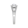 Jewelove™ Rings VS J / Women's Band only 0.50cts Solitaire Halo Diamond Split Shank Platinum Ring JL PT 198