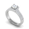 Jewelove™ Rings J VS / Women's Band only 0.50cts Solitaire Halo Diamond Split Shank Platinum Ring JL PT MHD276