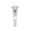 Jewelove™ Rings J VS / Women's Band only 0.50cts Solitaire Halo Diamond Split Shank Platinum Ring JL PT R3 RD 152