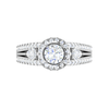 Jewelove™ Rings J VS / Women's Band only 0.50cts Solitaire Halo Diamond Split Shank Platinum Ring JL PT R3 RD 152