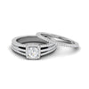 Jewelove™ Rings SI IJ / Women's Band only 0.50cts Solitaire Halo Diamond Split Shank Platinum Ring JL PT RV RD 161