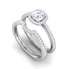 Jewelove™ Rings J VS / Women's Band only 0.50cts Solitaire Halo Diamond Split Shank Platinum Ring JL PT RV RD 164