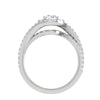 Jewelove™ Rings J VS / Women's Band only 0.50cts Solitaire Halo Diamond Split Shank Platinum Ring JL PT TR1639M