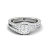 Jewelove™ Rings J VS / Women's Band only 0.50cts Solitaire Halo Diamond Split Shank Platinum Ring JL PT TR1639M