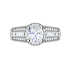 Jewelove™ Rings J VS / Women's Band only 0.50cts Solitaire Halo Diamond Split Shank Platinum Ring JL PT TRG130020