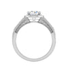 Jewelove™ Rings J VS / Women's Band only 0.50cts Solitaire Halo Diamond Split Shank Platinum Ring JL PT TRG130020