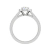 Jewelove™ Rings J VS / Women's Band only 0.50cts Solitaire Halo Diamond Split Shank Platinum Ring JL PT WB5565E