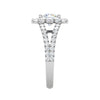 Jewelove™ Rings J VS / Women's Band only 0.50cts Solitaire Halo Diamond Split Shank Platinum Ring JL PT WB5798E