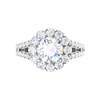 Jewelove™ Rings J VS / Women's Band only 0.50cts Solitaire Halo Diamond Split Shank Platinum Ring JL PT WB5798E