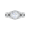 Jewelove™ Rings J VS / Women's Band only 0.50cts Solitaire Halo Diamond Twisted Shank Platinum Ring JL PT EN7465WG