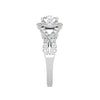 Jewelove™ Rings J VS / Women's Band only 0.50cts Solitaire Halo Diamond Twisted Shank Platinum Ring JL PT EN7465WG