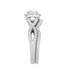 Jewelove™ Rings J VS / Women's Band only 0.50cts Solitaire Halo Diamond Twisted Shank Platinum Ring JL PT RV RD 163