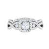 Jewelove™ Rings J VS / Women's Band only 0.50cts Solitaire Halo Diamond Twisted Shank Platinum Ring JL PT RV RD 163