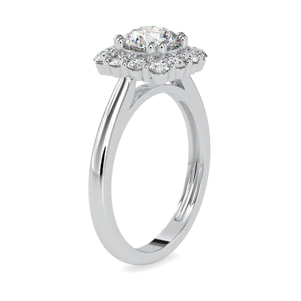 Jewelove™ Rings Women's Band only / VS J 0.50cts. Solitaire Platinum Diamond Halo Engagement Ring JL PT 0148