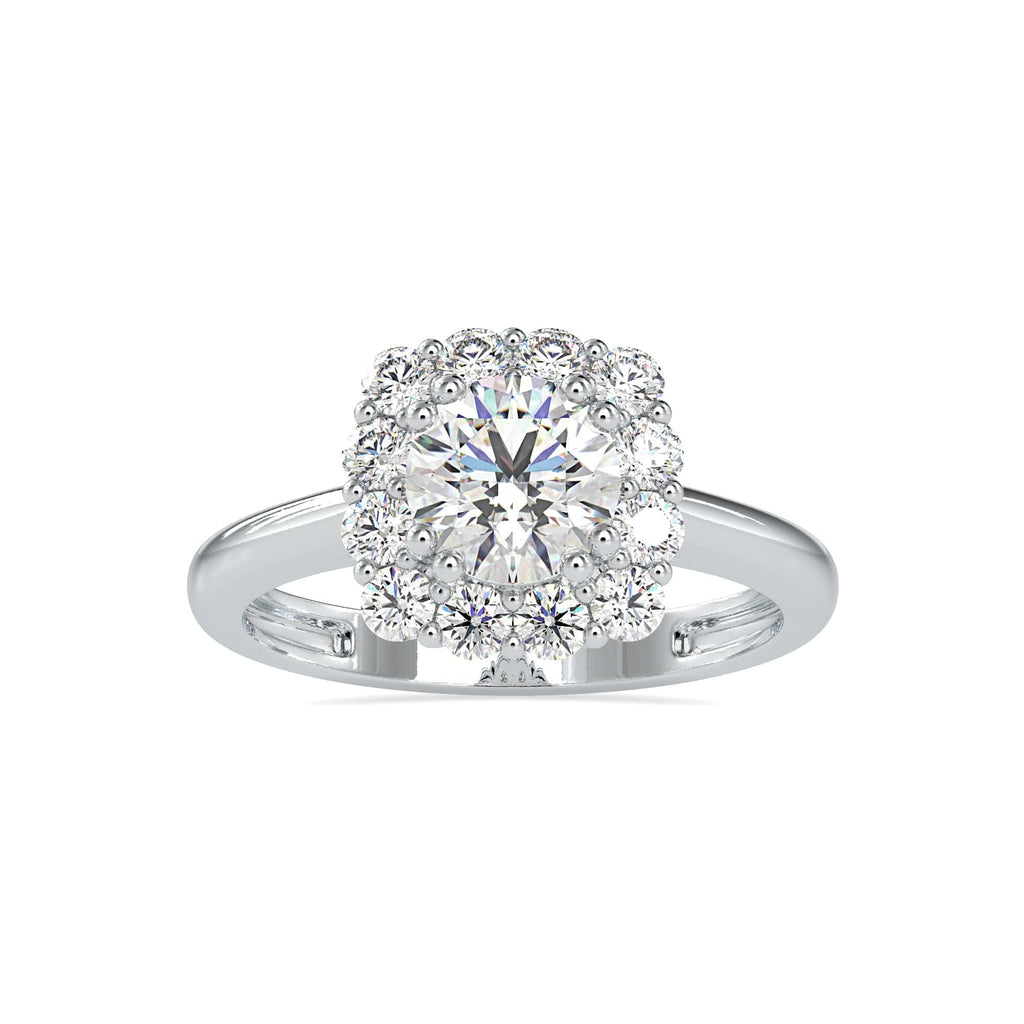 Jewelove™ Rings Women's Band only / VS J 0.50cts. Solitaire Platinum Diamond Halo Engagement Ring JL PT 0148