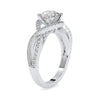 Jewelove™ Rings Women's Band only / VS J 0.50cts. Solitaire Platinum Diamond Halo Twisted Shank Engagement Ring JL PT 0118 - A