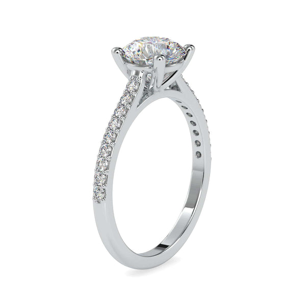 Jewelove™ Rings VS J / Women's Band only 0.50cts. Solitaire Platinum Diamond Shank Engagement Ring JL PT 0024