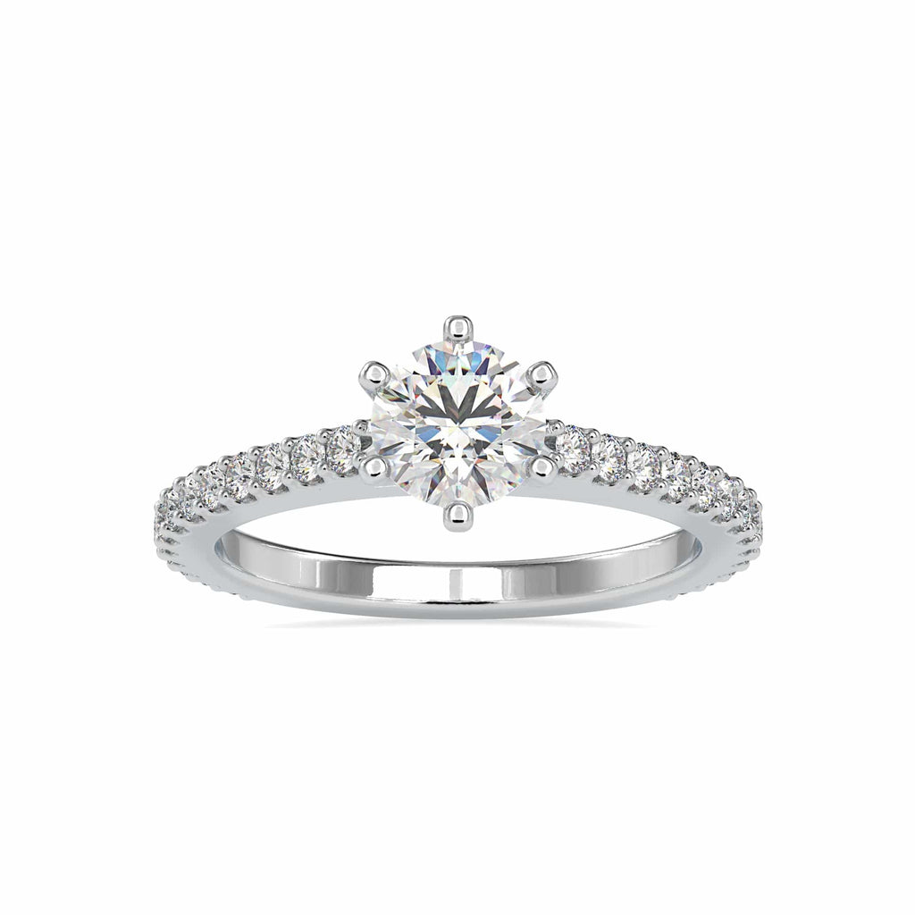 Jewelove™ Rings Women's Band only / J VS 0.50cts. Solitaire Platinum Diamond Shank Engagement Ring JL PT 0028