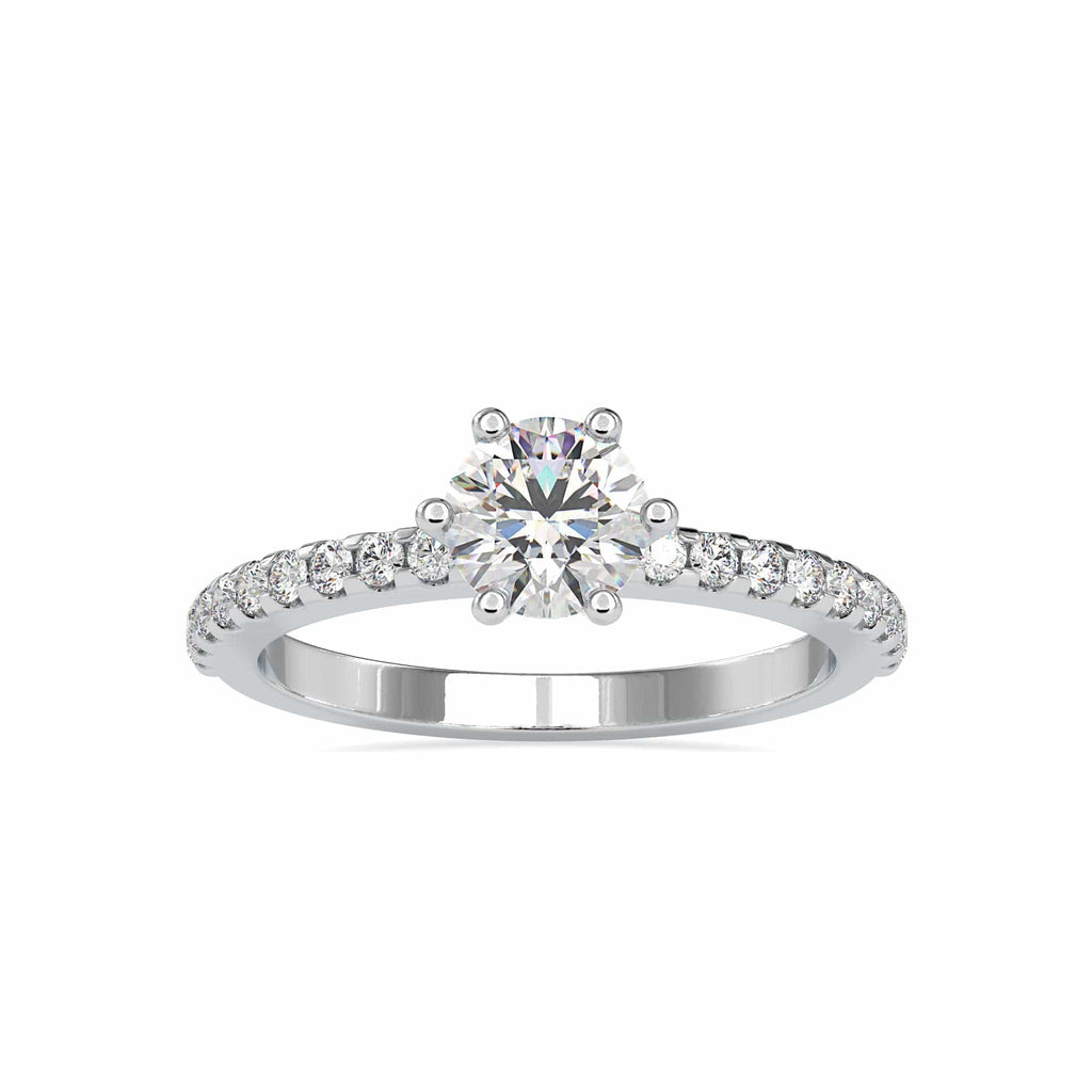 Jewelove™ Rings Women's Band only / VS J 0.50cts. Solitaire Platinum Diamond Shank Engagement Ring JL PT 0029