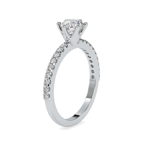 Jewelove™ Rings Women's Band only / VS J 0.50cts. Solitaire Platinum Diamond Shank Engagement Ring JL PT 0029