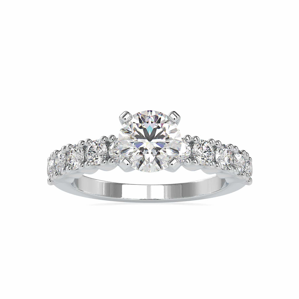 Jewelove™ Rings Women's Band only / VS J 0.50cts. Solitaire Platinum Diamond Shank Engagement Ring JL PT 0067