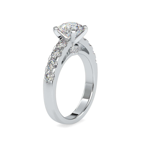 Jewelove™ Rings Women's Band only / VS J 0.50cts. Solitaire Platinum Diamond Shank Engagement Ring JL PT 0096-A