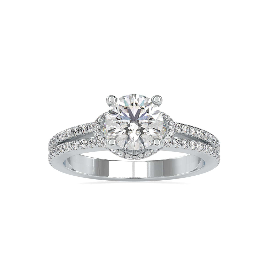 Jewelove™ Rings Women's Band only / VS J 0.50cts. Solitaire Platinum Diamond Split Shank Engagement Ring JL PT 0073