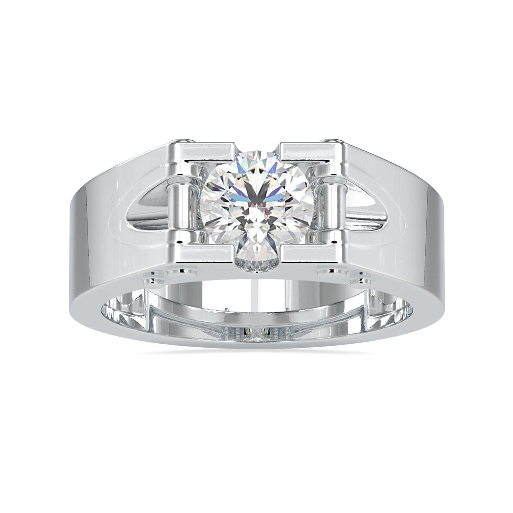 Jewelove™ Rings Men's Band only / VS J 0.50cts. Solitaire Platinum Engagement Ring for Men JL PT 0195