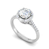 Jewelove™ Rings J VS / Women's Band only 0.50cts Solitaire with Marquise Halo Diamond Shank Platinum Ring JL PT WB5928E