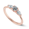 Jewelove™ Rings Women's Band only / VS J 0.50cts. Solitaire with Pear Cut Diamond Accents 18K Rose Gold Ring JL AU 2020R-A