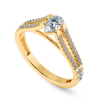 Jewelove™ Rings Women's Band only / VS I 0.50ts. Pear Cut Solitaire Diamond Split Shank 18K Yellow Gold Ring JL AU 1183Y-A
