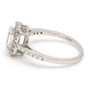 Jewelove™ Rings E VS2 / Women's Band only 0.70 cts. Emerald Cut Solitaire Ring in Platinum Halo Setting JL PT 469-A