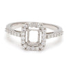 Jewelove™ Rings E VS2 / Women's Band only 0.70 cts. Emerald Cut Solitaire Ring in Platinum Halo Setting JL PT 469-A