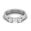 Jewelove™ Rings I VS / Women's Band only 0.70 cts. Princess Cut Solitaire Platinum Diamond Ring JL PT R3 PR 142