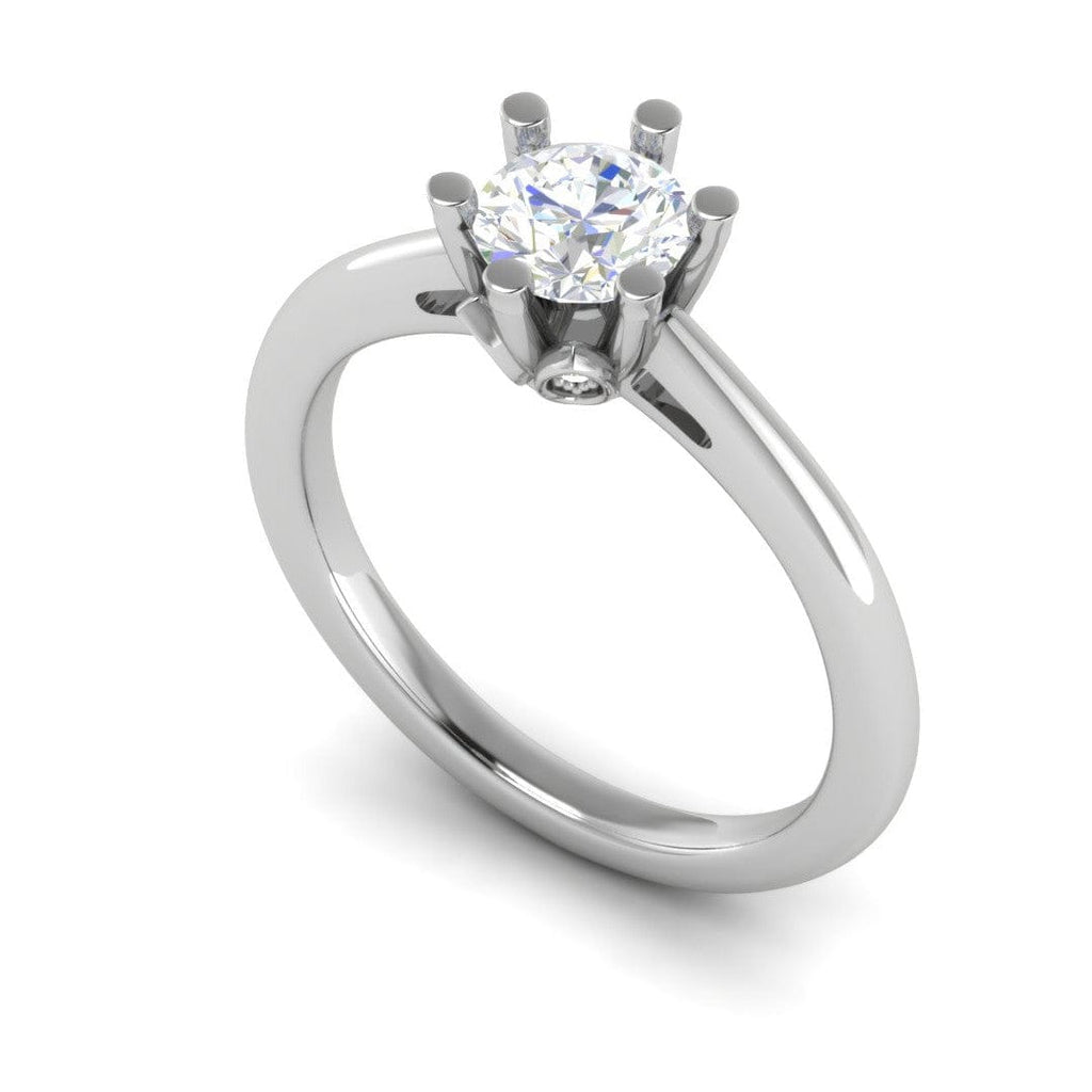 Jewelove™ Rings VS J / Women's Band only 0.70 cts Solitaire 6 Prongs Platinum Ring JL PT RS RD 114