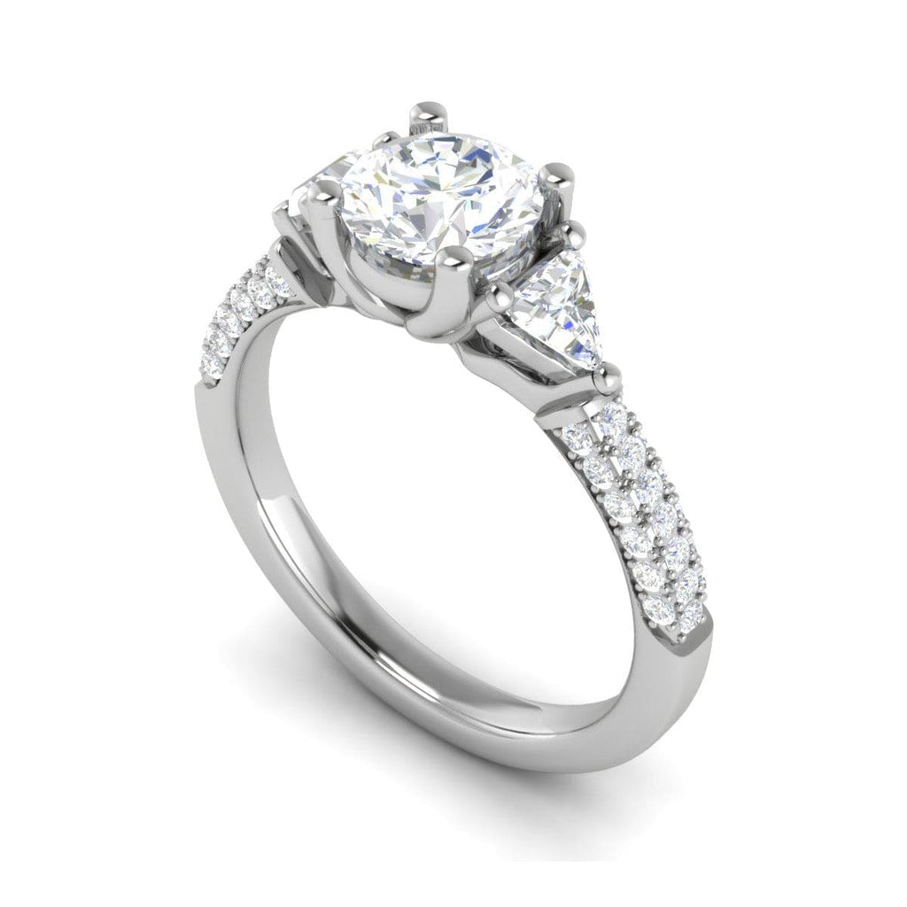 Jewelove™ Rings J VS / Women's Band only 0.70 cts. Solitaire Accents Diamond Shank Ring JL PT R3 RD 101