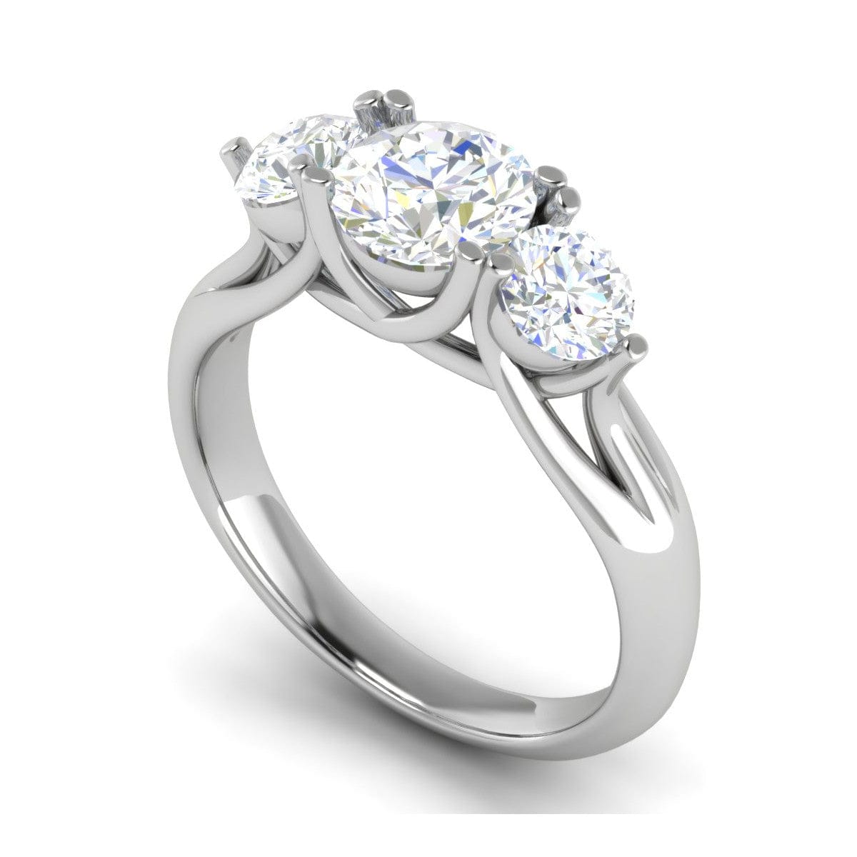 Jewelove™ Rings J VS / Women's Band only 0.70 cts. Solitaire Diamond Accents Platinum Engagement Ring JL PT R3 RD 120
