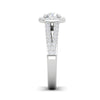 Jewelove™ J VS / Women's Band only 0.70 cts Solitaire Halo Diamond Split Shank Platinum Ring JL PT RH RD 110