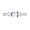 Jewelove™ Rings J VS / Women's Band only 0.70 cts Solitaire Shank Platinum Ring with 2 Princess Cut Side Diamond JL PT R3 RD 103