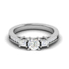 Jewelove™ Rings J VS / Women's Band only 0.70 cts Solitaire Shank Platinum Ring with 2 Princess Cut Side Diamond JL PT R3 RD 103