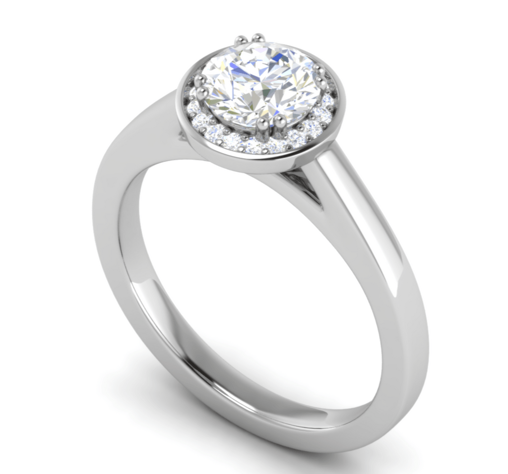 Jewelove™ J VS / Women's Band only 0.70 cts Solitaire Single Halo Platinum Ring JL PT RH RD 106