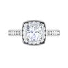 Jewelove™ J VS / Women's Band only 0.70 cts Solitaire Square Halo Diamond Shank Platinum Ring JL PT RH RD 146