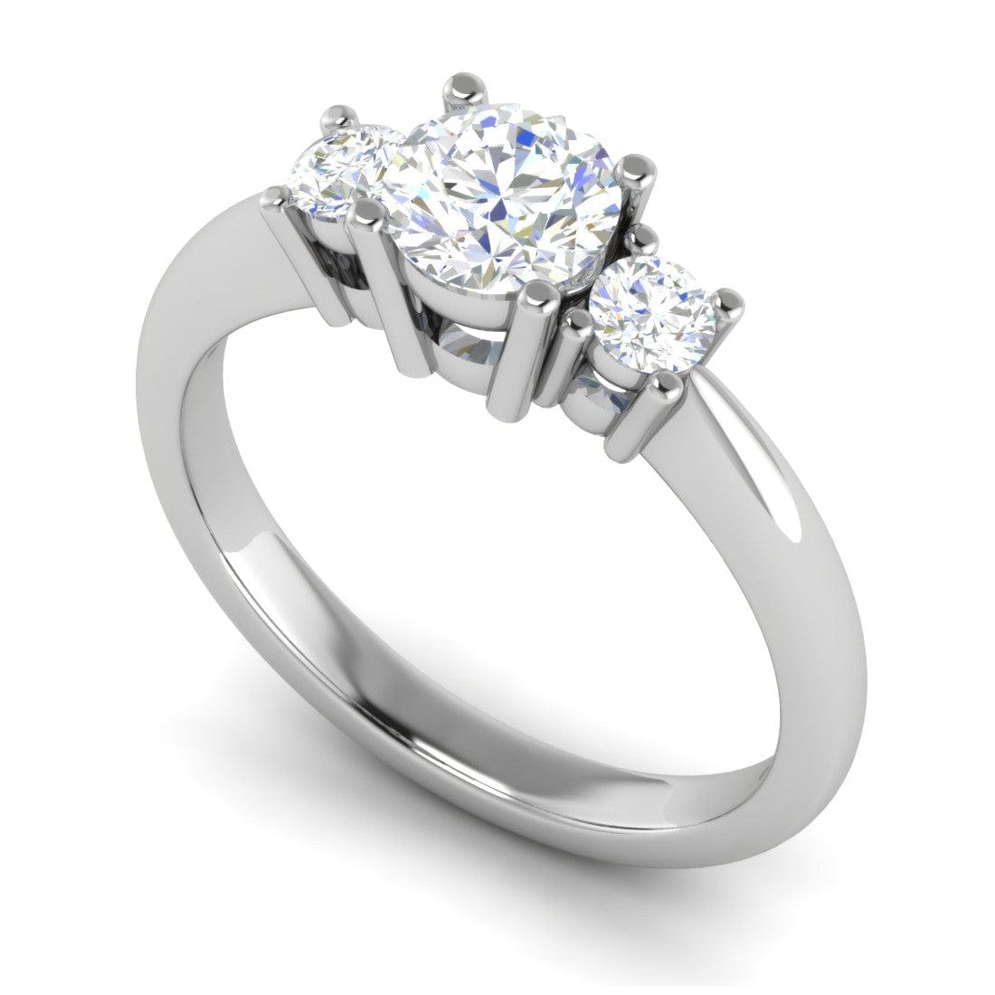cts Solitaire Three Stone Platinum Diamond Accents Ring JL PT
