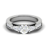 Jewelove™ Rings J VS / Women's Band only 0.70 cts Solitaire with Pear Cut Diamond Accents Platinum Ring JL PT R3 RD 102