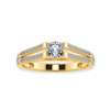 Jewelove™ Rings Women's Band only / VVS G 0.70cts. Cushion Cut Solitaire Diamond Split Shank 18K Yellow Gold Ring JL AU 1179Y-B