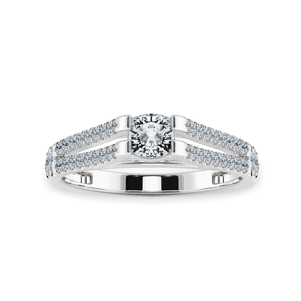 Jewelove™ Rings Women's Band only / VVS G 0.70cts. Cushion Cut Solitaire Diamond Split Shank Platinum Diamond Shank Engagement Ring JL PT 1179-B